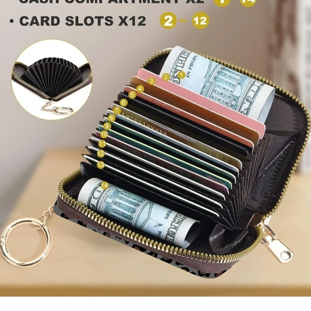 Leopard Print Card Holder Wallet